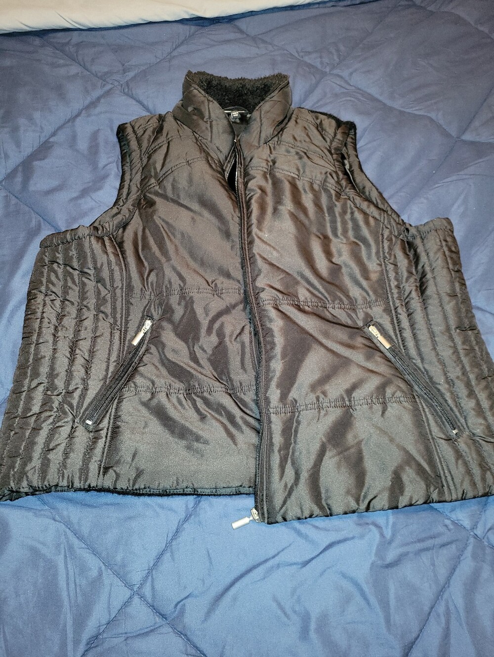 Jane Ashley Women’s Quilted Brown Puffer Vest With Pockets
